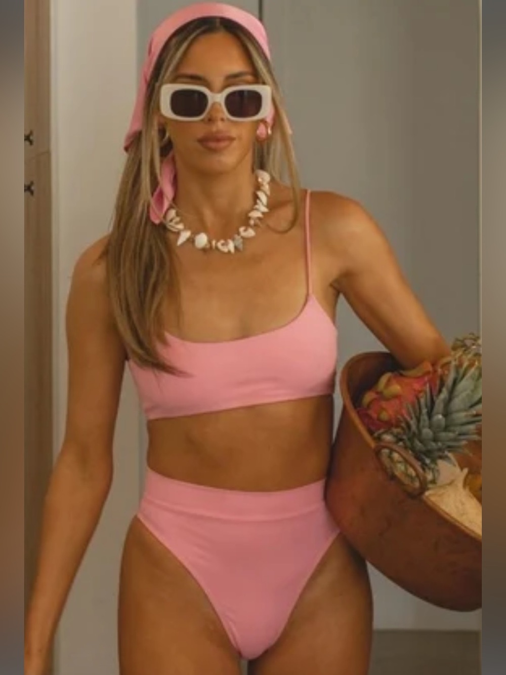 Tan Lines pink bikini set - Como bottom and Sedona top